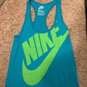 Blue and green NIKE tank